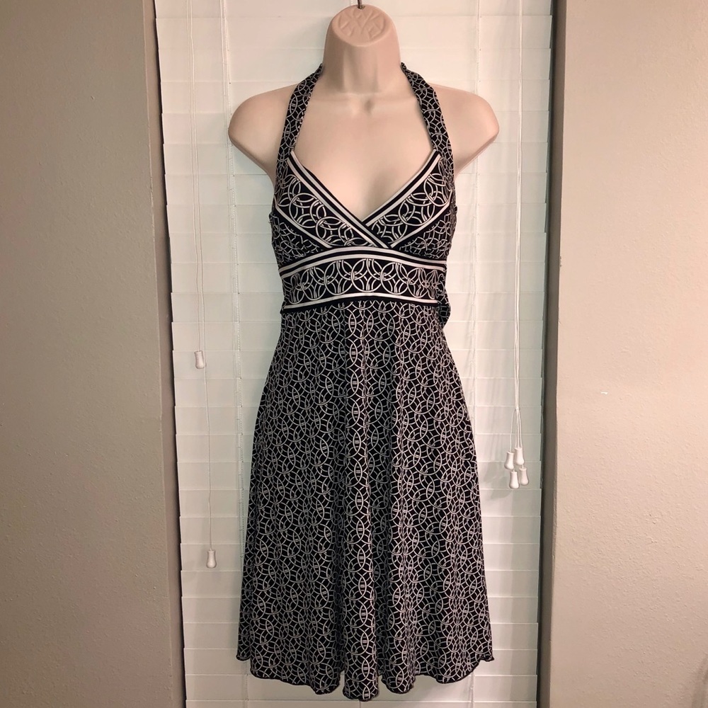 Speechless Black/White Halter Dress, Medium